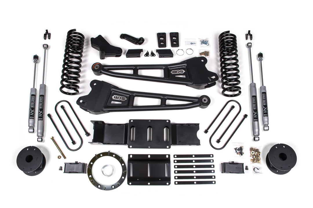 4 Inch Lift Kit w/ Radius Arm Ram 3500 19-23 4WD Gas No Factory Rear Overload Leaf NX2 Nitro Shocks BDS1702H