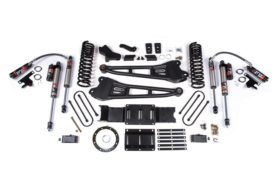 4 Inch Lift Kit w/ Radius Arm 2 Inch Rear Block Ram 3500 19-24 4WD Diesel With Factory Rear Overload Leaf 8 Bolt Fox 2.8 Performance Elite BDS1707FPE