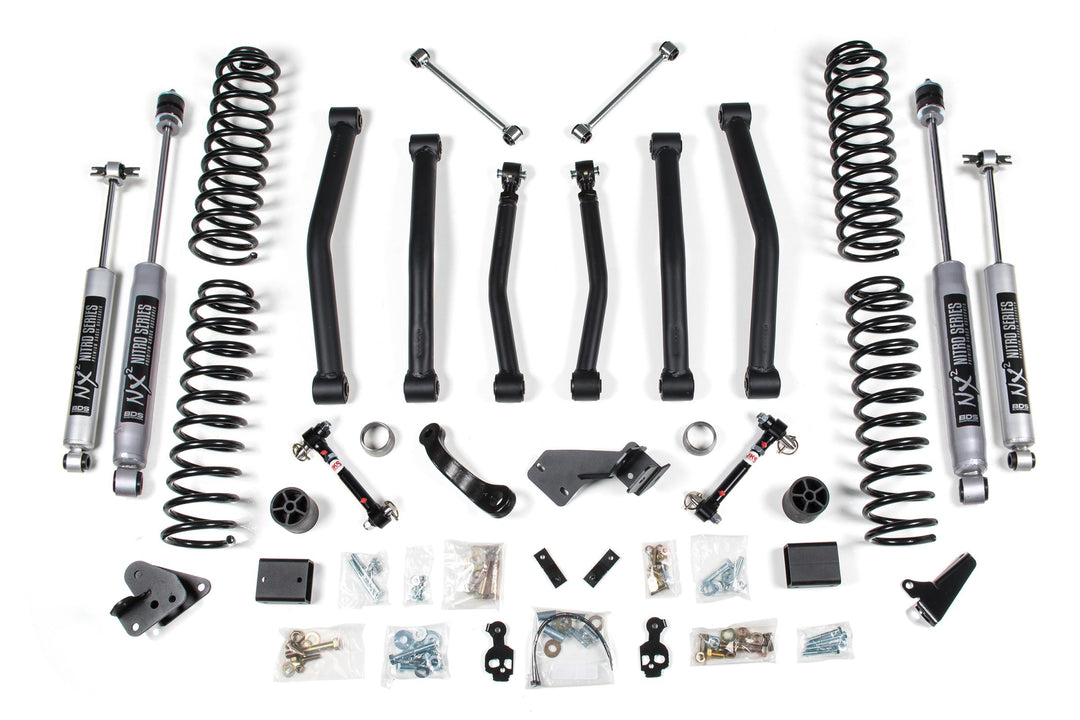 4 Inch Lift Kit Jeep Wrangler JK 12-18 2-Door Sway Bar Disconnects Fox 2.5 Performance Elite Shocks BDS1714FPE