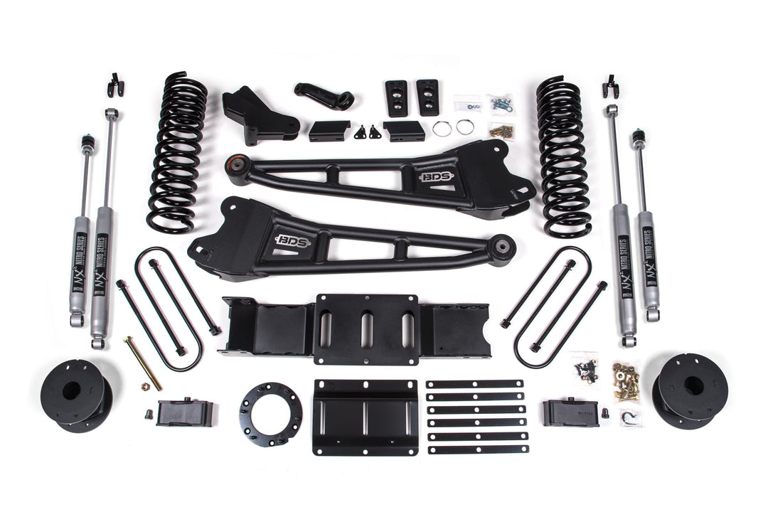 4 Inch Lift Kit w/ Radius Arm Ram 3500 w/ Rear Air Ride 19-24 4WD Diesel 8 Bolt Fox 2.0 Performance Shocks BDS1719FS