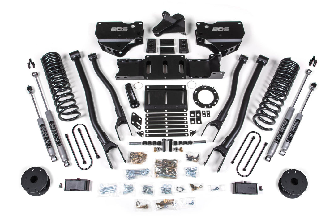 4 Inch Lift Kit w/ 4-Link Ram 3500 w/ Rear Air Ride 19-24 4WD Diesel 6 Bolt Fox 2.0 Performance Shocks BDS1720FS
