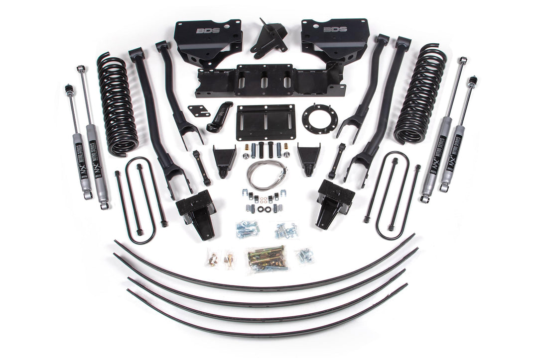 8 Inch Lift Kit w/ 4-Link Ram 3500 19-24 4WD Diesel Without Factory Rear Overload Leaf 6 Bolt Fox 2.0 Performance Shocks BDS1728FS