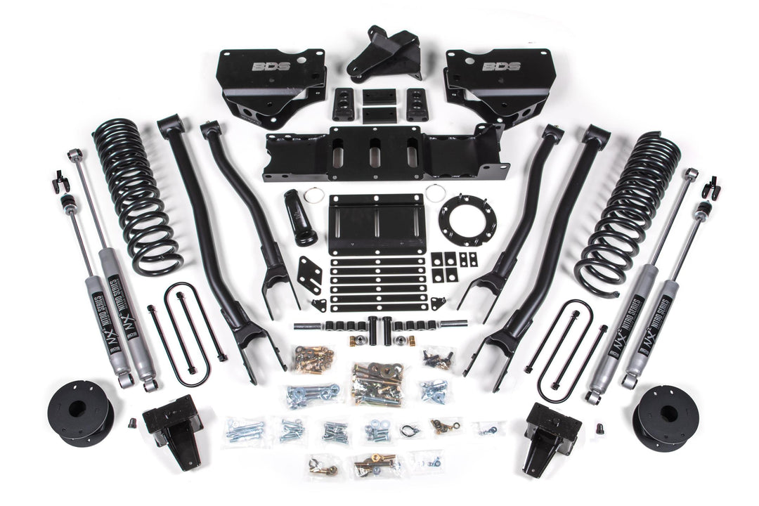 6 Inch Lift Kit w/ 4-Link Ram 3500 w/ Rear Air Ride 19-24 4WD Diesel 8 Bolt NX2 Nitro Shocks BDS1733H
