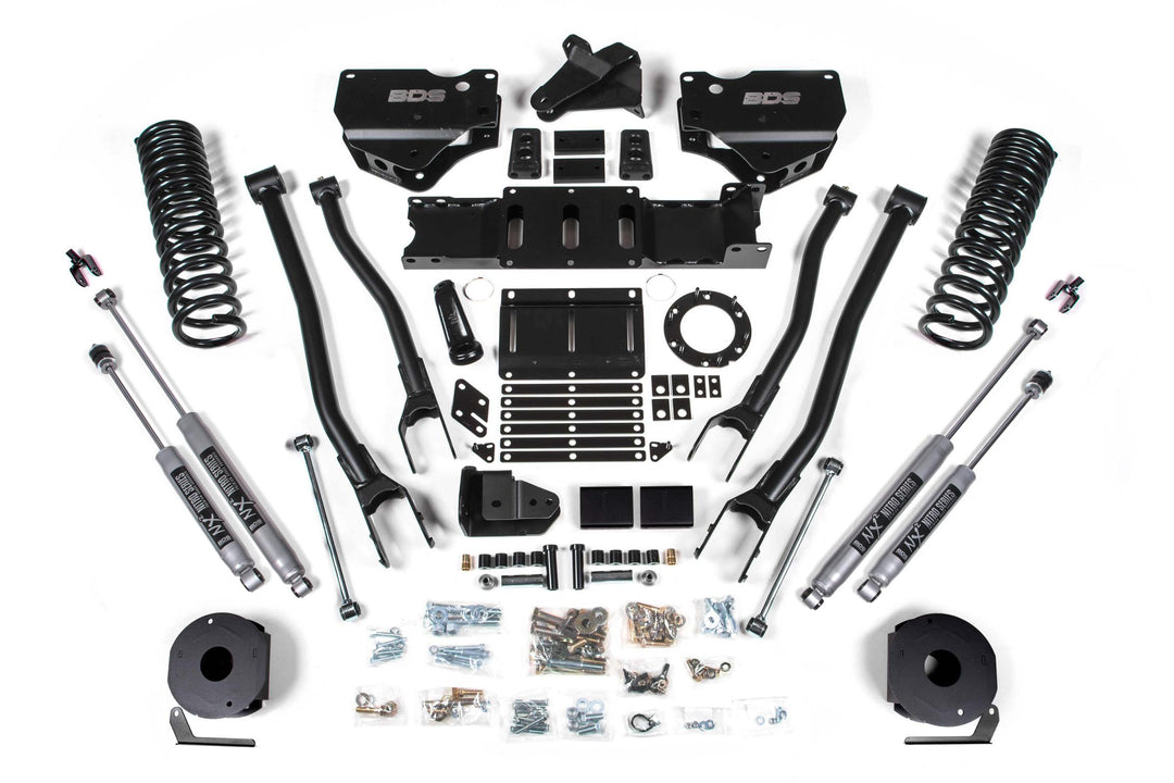 6 Inch Lift Kit w/ 4-Link Ram 2500 w/ Rear Air Ride 19-24 4WD Diesel NX2 Nitro Shocks BDS1738H