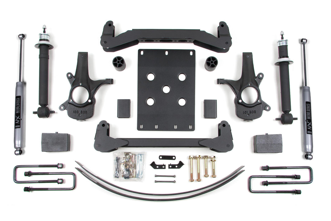 6 Inch Lift Kit Silverado/Sierra 1500 07-13 2WD Leaf Springs NX2 Nitro Shocks BDS175H