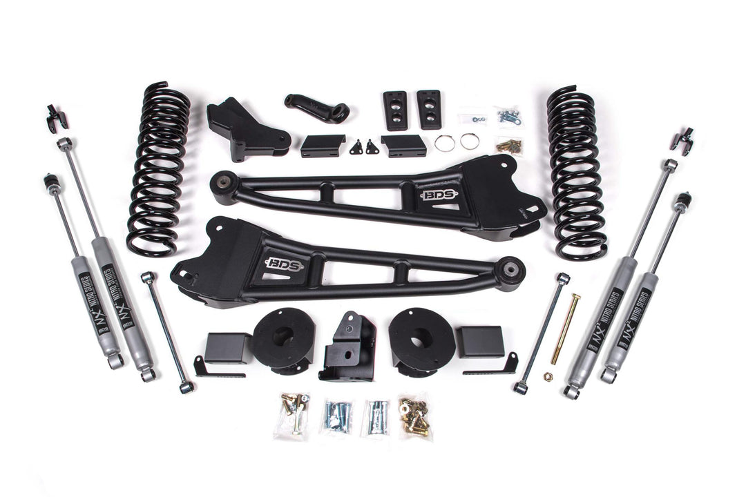 4 Inch Lift Kit w/ Radius Arm Ram 2500 w/ Rear Air Ride 14-18 4WD Diesel Fox 2.0 Performance Shocks BDS1773FS