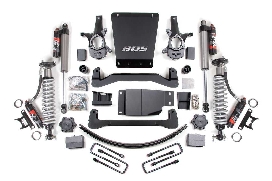 2007-2013 GM 1500 4wd 6 Inch Suspension Lift Kit 5.5 Inch Rear Leaf Spring 2.5 PES C/O Front 2.5 PES P/B Rear BDS...