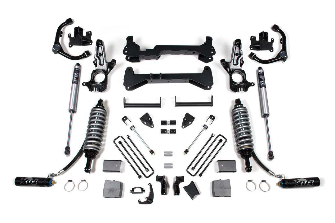 7 Inch Lift Kit FOX 2.5 Coil-Over Conversion Silverado/Sierra 2500HD 01-10 2WD Carrier Below Crossmember Fox 2.5...