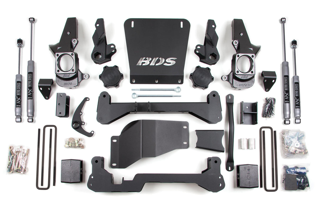 7 Inch Lift Kit Silverado/Sierra 2500HD/3500 01-10 4WD Narrow Track Knuckle 5 Inch Block Fox 2.0 Performance BDS1818FS