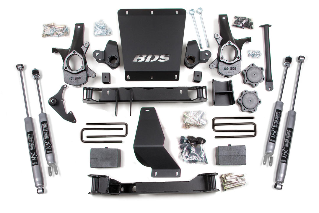 4.5 Inch Lift Kit Silverado/Sierra 1500 99-06 4WD 5 Inch Block Fox 2.0 Performance BDS181FS