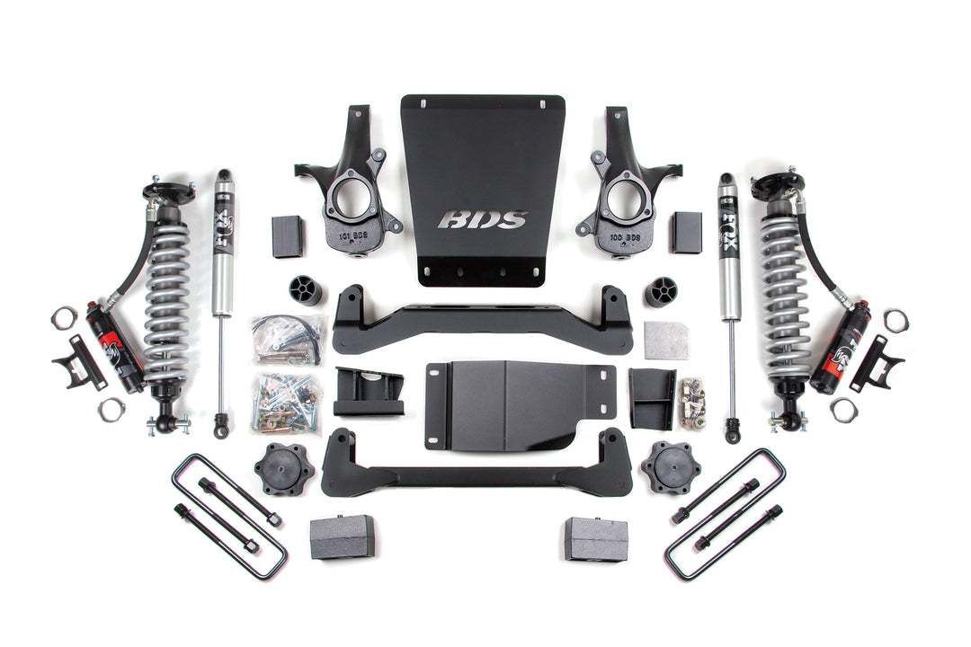 4 Inch Lift Kit FOX 2.0 Performance Elite 5 Inch Block Lift Coil-Over 07-13 Silverado/Sierra 1500 4WD BDS Suspension