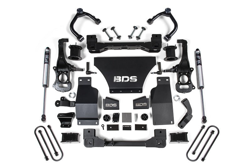 25-Up Silverado/Sierra 1500 4WD 4 Inch Suspension Lift Kit V8 Gas 3 Inch Rear Block Spacer Front Fox 2.0 PS Rear BDS...