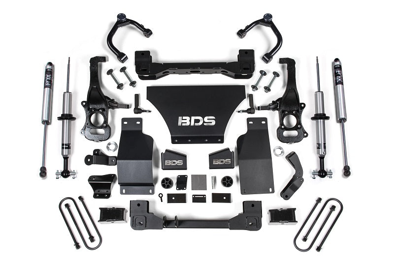 25-Up Silverado/Sierra 1500 4WD 4 Inch Suspension Lift Kit V8 Gas 3 Inch Rear Block Fox 2.0 IFP PS Snap Ring Strut...