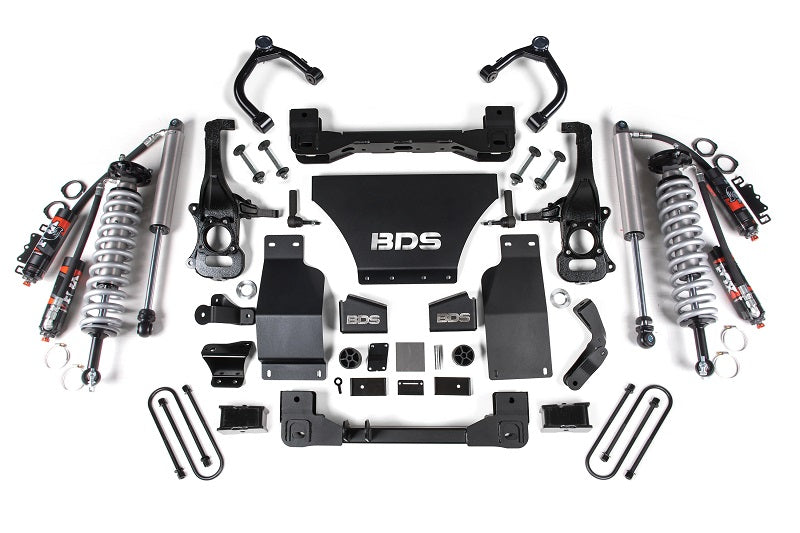 25-Up Silverado/Sierra 1500 4WD 4 Inch Suspension Lift Kit V8 Gas 3 Inch Rear Block -Fox 2.5 PES C/O Front Fox 2.5...
