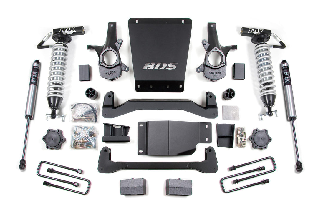 4 Inch Lift Kit FOX 2.5 Coil-Over Silverado/Sierra 1500 07-13 4WD Leaf Springs Fox 2.5 Performance Shocks BDS185FDSC