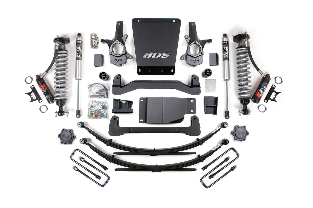 4 Inch Lift Kit FOX 2.0 Performance Elite Leaf Spings Coil-Over 07-13 Silverado/Sierra 1500 4WD BDS Suspension