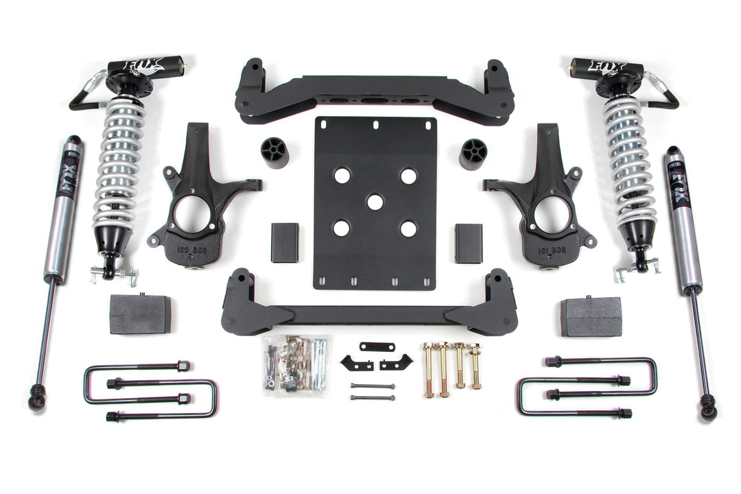4 Inch Lift Kit FOX 2.5 Coil-Over with DSC Adjuster Silverado/Sierra 1500 07-13 2WD 5 Inch Block Fox 2.5 Performance Shocks BDS186FDSC