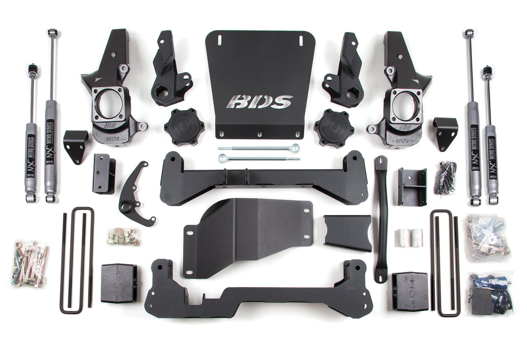 7 Inch Lift Kit Silverado/Sierra 2500HD/3500 01-10 4WD Standard Knuckle 5 Inch Block NX2 Nitro BDS189H
