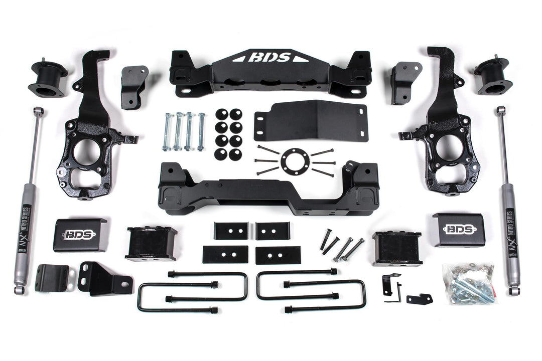 6 Inch Lift Kit Ford F150 21-25 4WD 5 Inch Block Kit Fox 2.0 Performance Shock BDS1900FS
