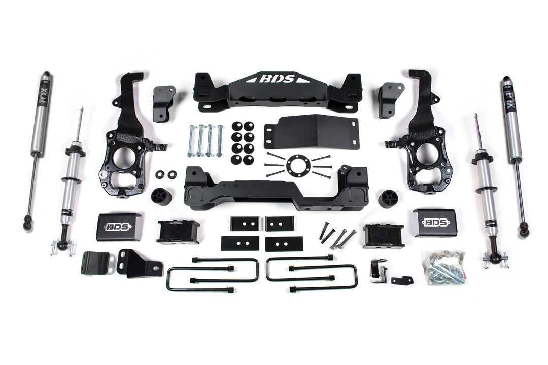 4 Inch Lift Kit FOX 2.0 Strut Ford F150 21-24 4WD 1 Inch Block Fox 2.0 Performance Shocks BDS1902FSR