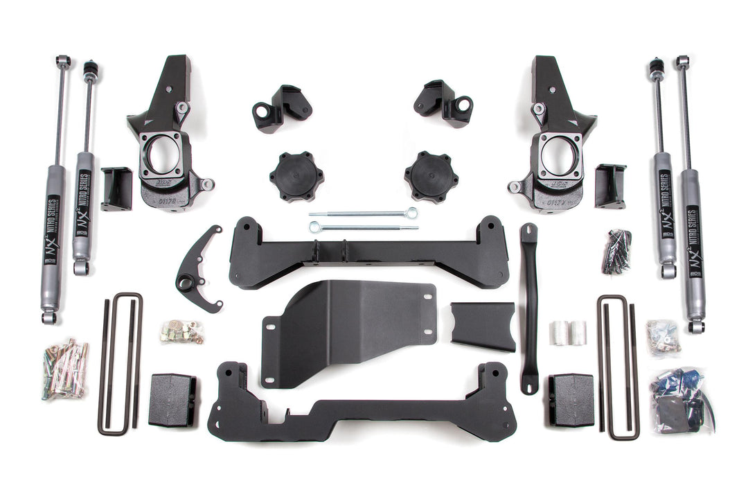 4.5 Inch Lift Kit Silverado/Sierra 2500HD/3500 01-10 SRW 4WD Standard Knuckle Fox 2.0 Performance Shocks BDS192FS
