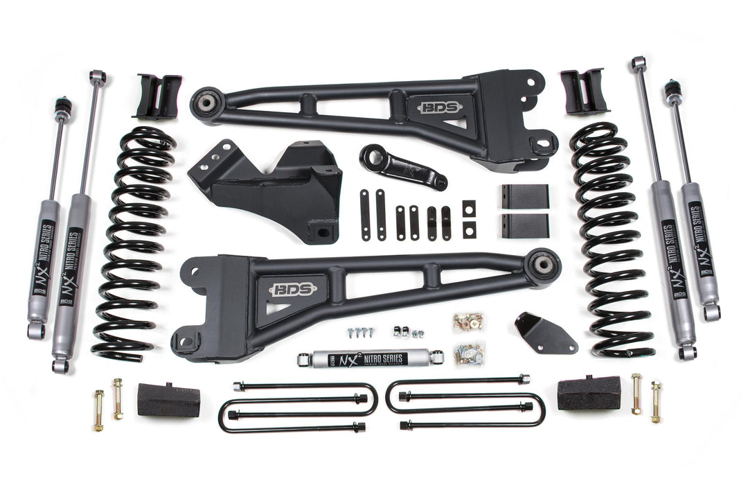 4 Inch Lift Kit w/ Radius Arm Ford F250/F350 Super Duty 08-10 4WD Gas Leaf Springs Fox 2.0 Performance BDS1942FS