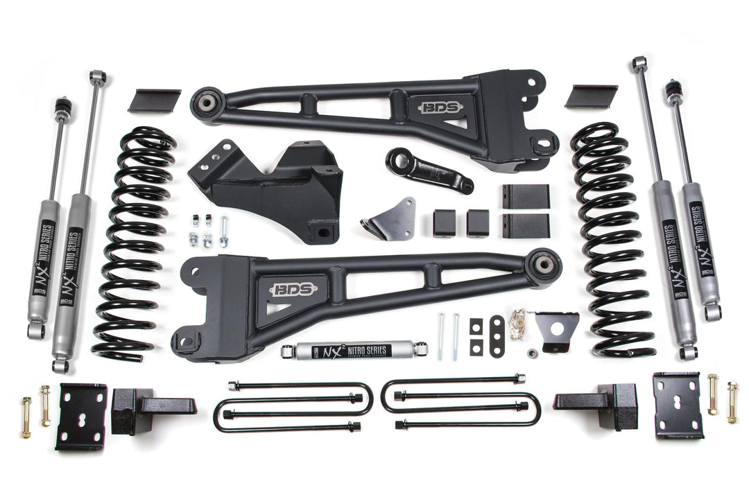 6 Inch Lift Kit w/ Radius Arm Ford F250/F350 Super Duty 05-07 4WD Diesel 4 Inch block with Overload NX2 Nitro BDS1945H