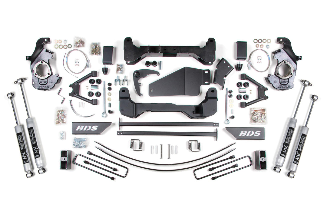 6 Inch Lift Kit Chevy/GMC 1500/2500 6 Lug 88-98 4WD Leaf Springs NX2 Nitro BDS194H