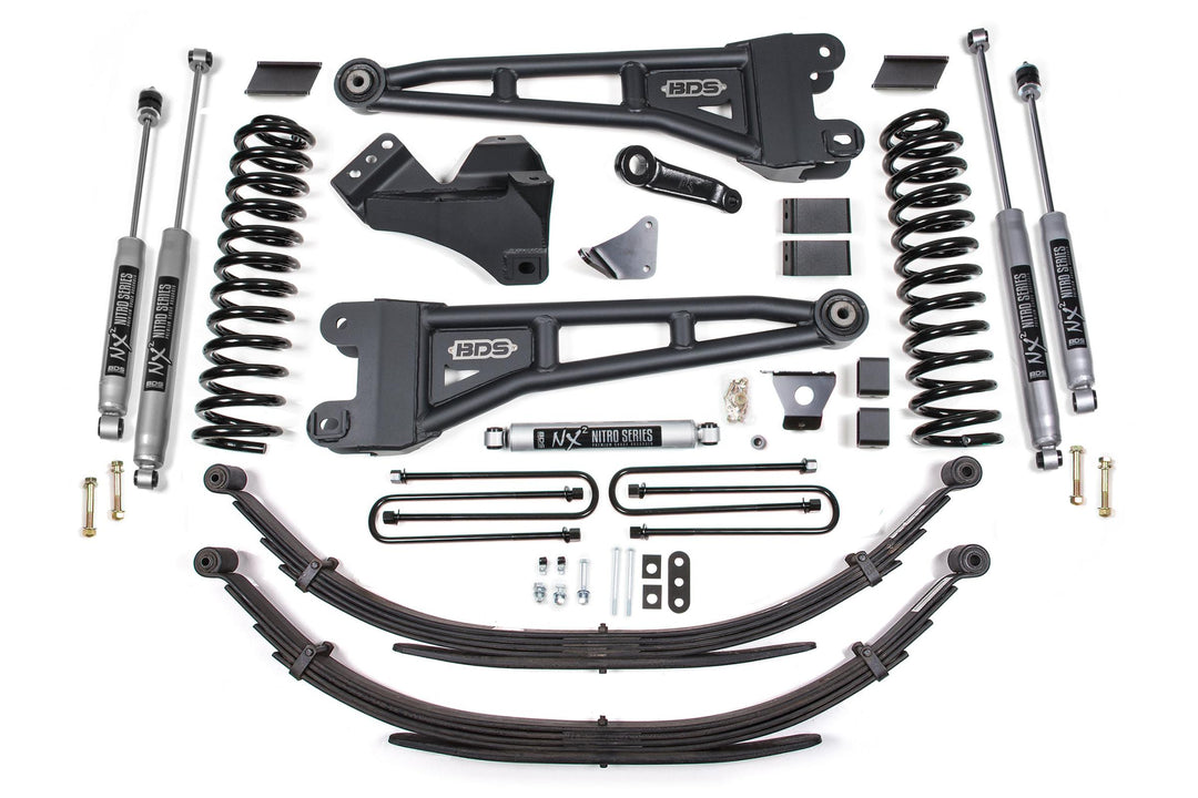 6 Inch Lift Kit w/ Radius Arm Ford F250/F350 Super Duty 08-10 4WD Diesel Leaf Spring NX2 Nitro BDS1955H