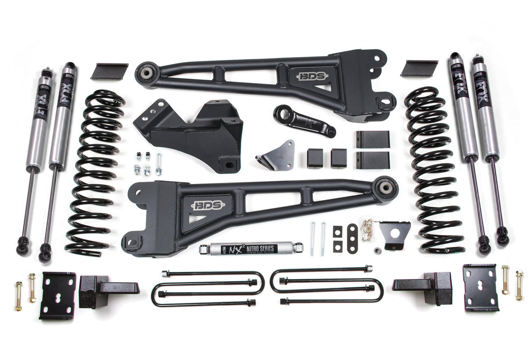 6 Inch Lift Kit w/ Radius Arm Ford F250/F350 Super Duty 08-10 4WD Gas Block with Factory Overload Fox 2.0 Performance BDS1957FS