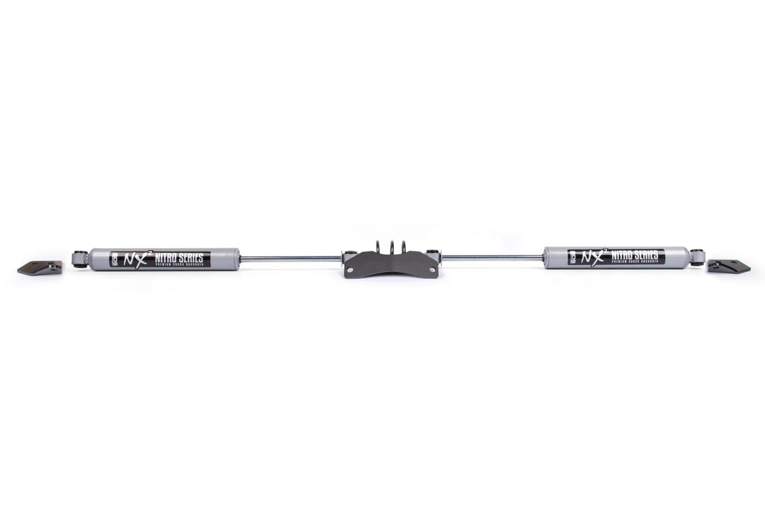 Dual Steering Stabilizer Kit w/ NX2 Shocks Dodge Ram 1500 Mega Cab 06-08 4WD Y-Style Steering BDS2012DH