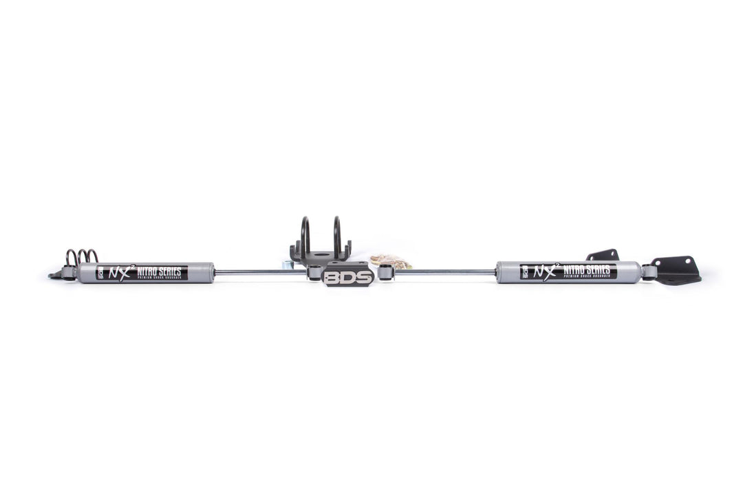 Dual Steering Stabilizer Kit w/ NX2 Shocks Dodge Ram 2500/3500 09-13 4WD T-Style Steering BDS2014DH