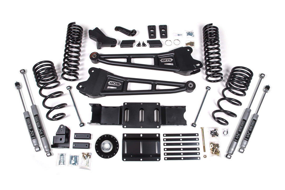 2025 Ram 2500 4WD (Diesel) 6 Inch Radius Arm Suspension Lift Kit, 4.5 Inch Rear Lift, Coil Spring - NX2 Shocks BDS...