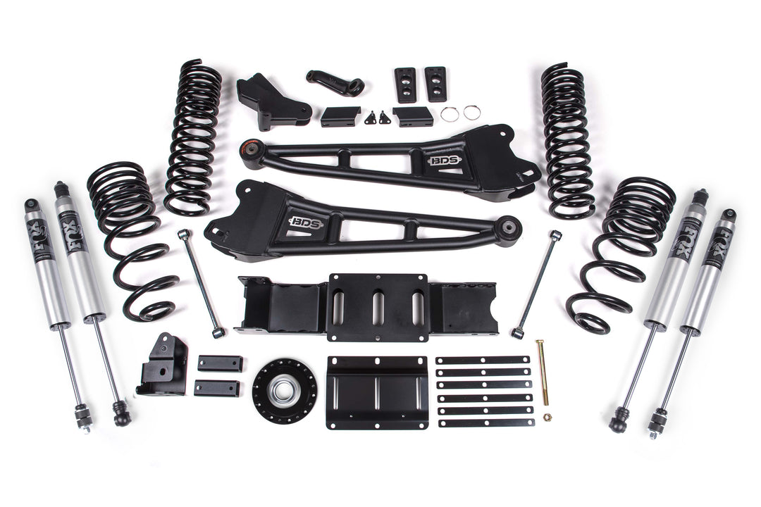 2025 Ram 2500 4WD (Diesel) 6 Inch Radius Arm Suspension Lift Kit, 4.5 Inch Rear Lift, Coil Spring - Fox 2.5 IFP PS...