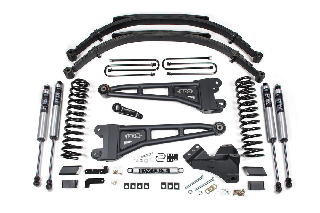 5 Inch Lift Kit w/ Radius Arm Ford F250/F350 Super Duty 23-24 4WD Diesel Leaf Springs Fox 2.0 Performance BDS2208FS