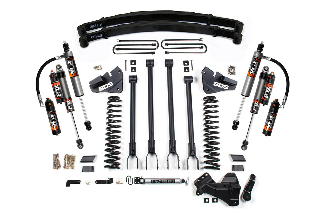 5 Inch Lift Kit w/ 4-Link Ford F250/F350 Super Duty 20-22 4WD Gas Leaf Springs Fox 2.5 Performance Elite BDS2214FPE
