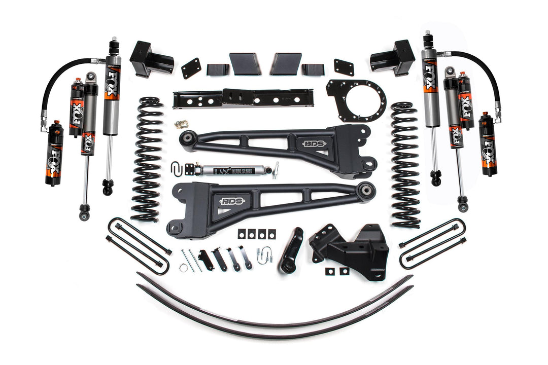 6 Inch Lift Kit w/ Radius Arm Ford F250/F350 Super Duty 17-19 4WD Diesel 5 Inch Block 3 Leaf Main Fox 2.5 Performance Elite BDS2241FPE