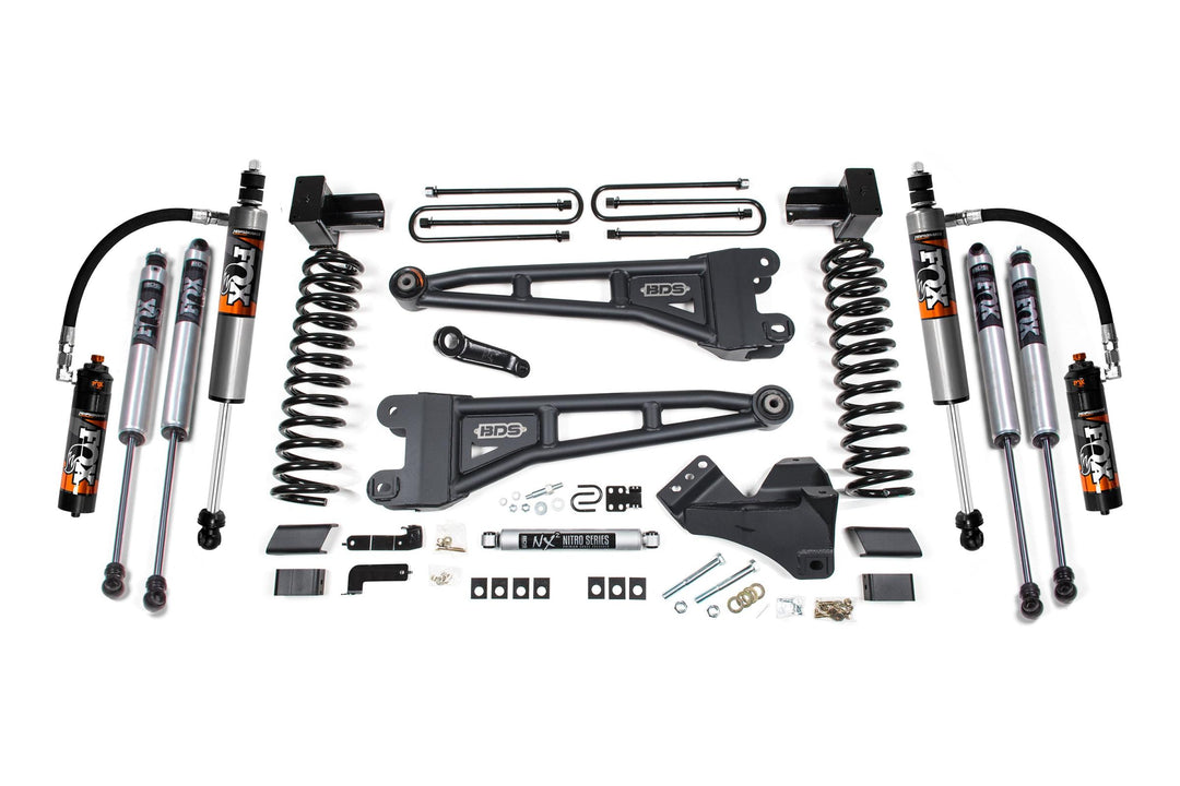 5 Inch Lift Kit w/ Radius Arm Ford F250/F350 Super Duty 23-24 4WD Diesel 5 Inch Block with 2 Leaf Main Fox 2.5 Performance Elite BDS2242FPE