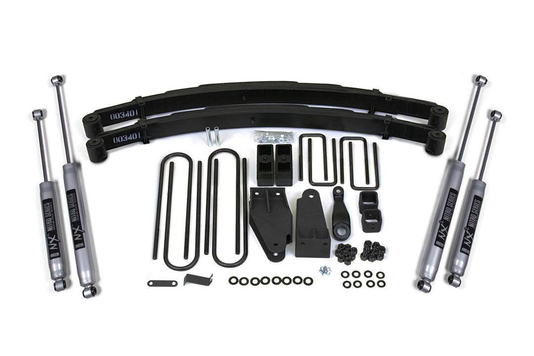 4 Inch Lift Kit Ford F250 TTB 87-96 4WD NX2 Nitro Shocks BDS306H