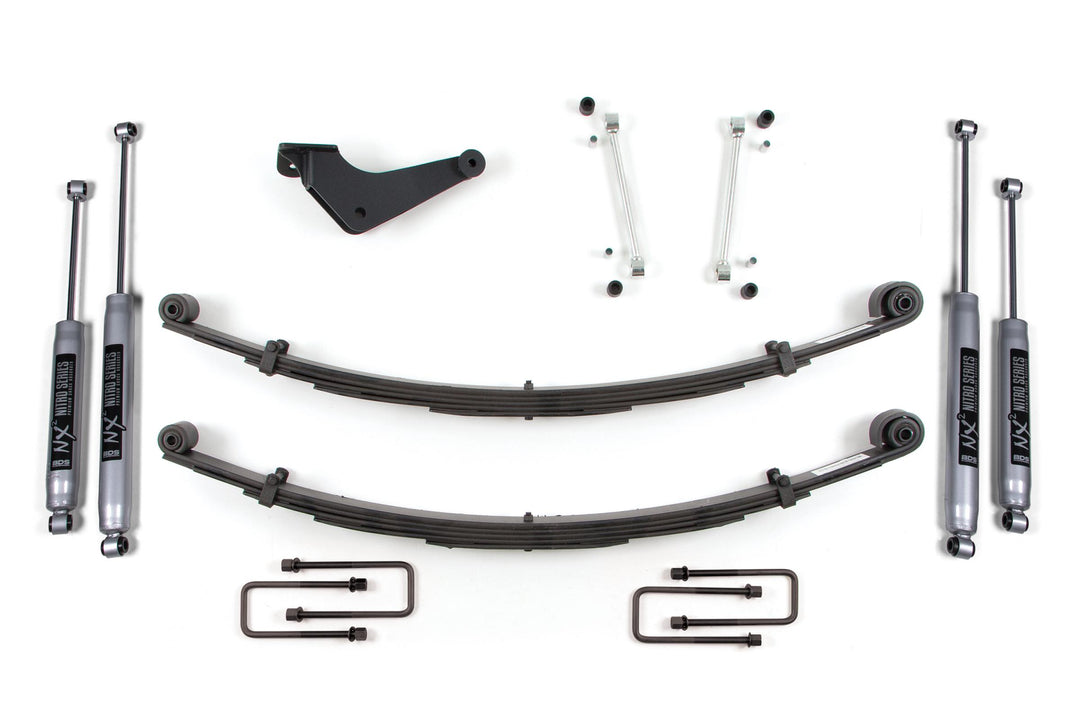 2 Inch Leveling Kit Ford F250/F350 Super Duty 99-04 4WD Square Front U Bolt NX2 Nitro Shocks BDS313H