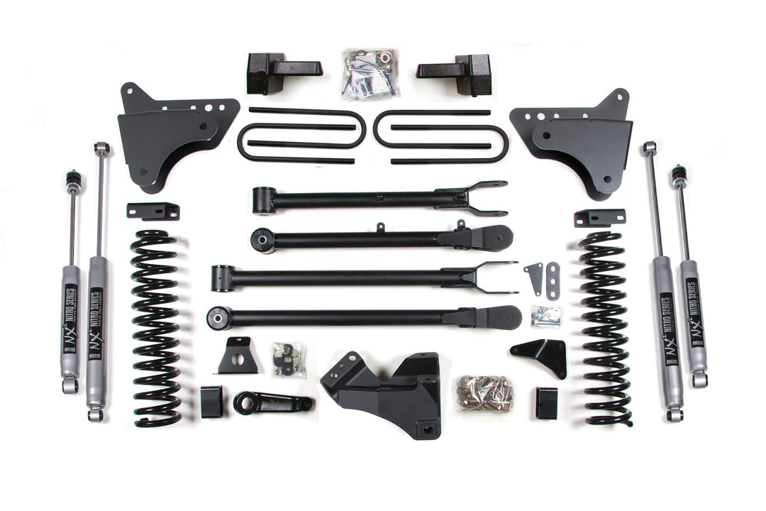 4 Inch Lift Kit w/ 4-Link Ford F250/F350 Super Duty 05-07 4WD Diesel Leaf Springs Fox 2.0 Performance BDS348FS