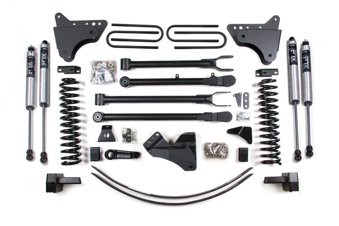 6 Inch Lift Kit w/ 4-Link Ford F250/F350 Super Duty 05-07 4WD Diesel 3 Inch Block Plus Add A Leaf Without Overload FOX 2.0 Performance BDS355FS