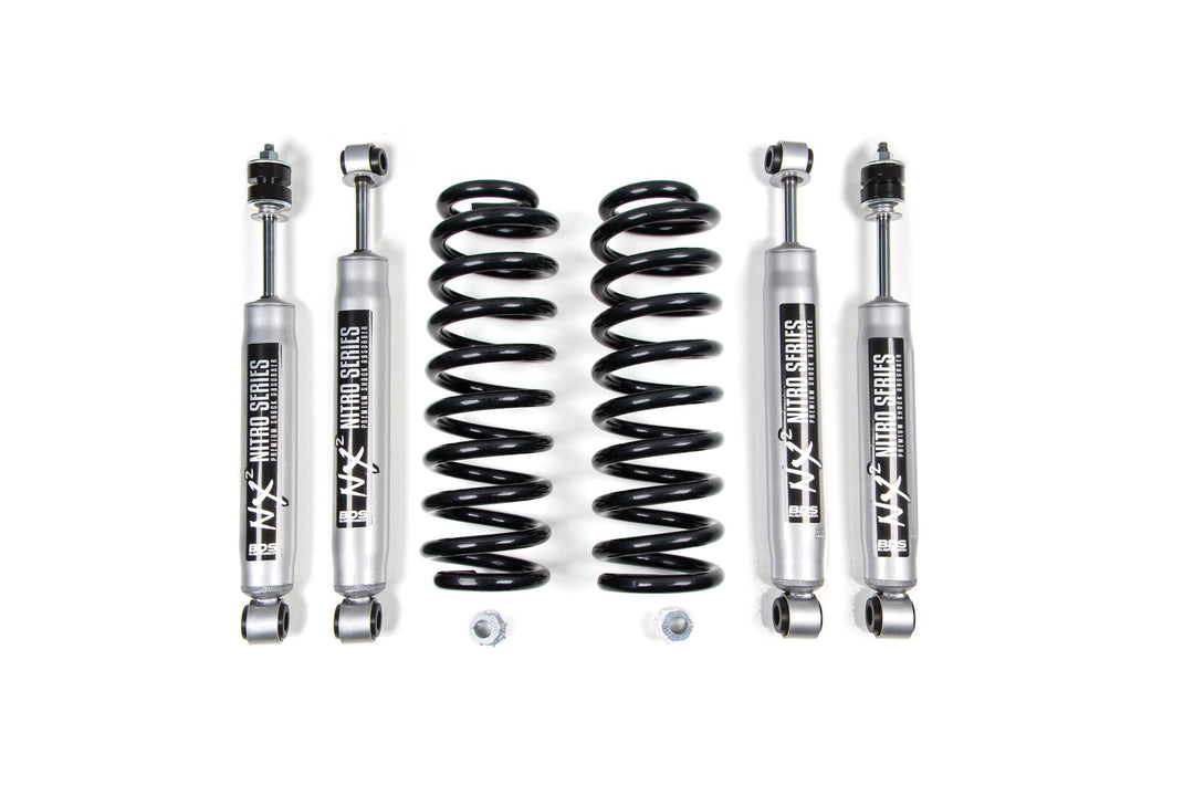 2 Inch Leveling Kit Ford F150/Bronco 80-96 4WD Leaf Springs W/NX2 Nitro Shocks BDS383H