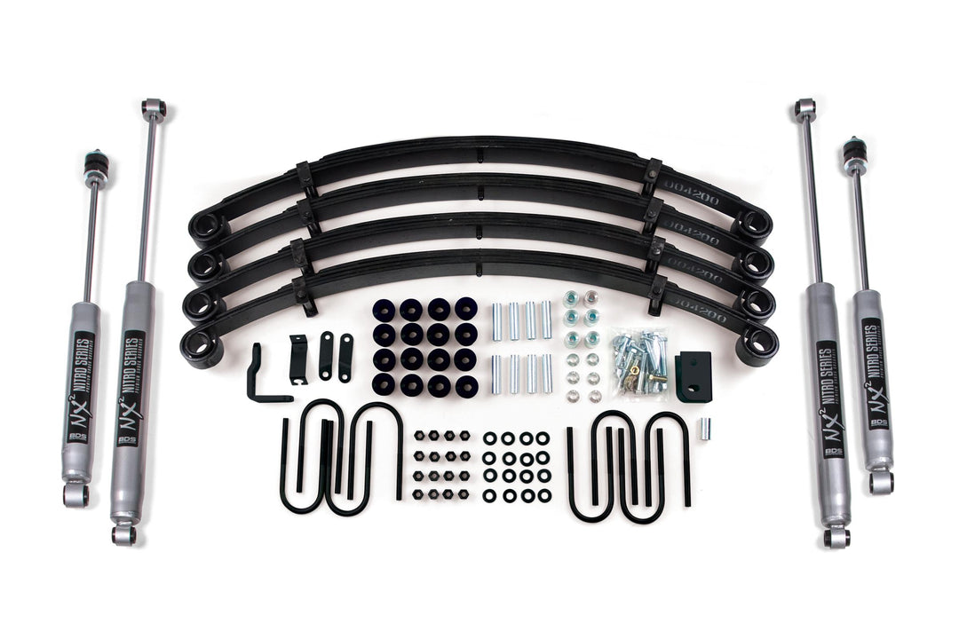 2 Inch Lift Kit Jeep Wrangler YJ 87-95 NX2 Nitro Shocks BDS408H