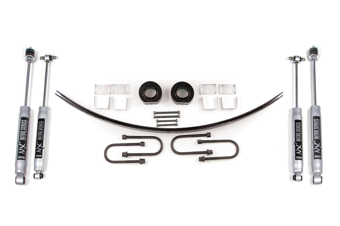 1.75 Inch Lift Kit Jeep Cherokee XJ 84-01 Chrysler 8.25 Axle With Fox 2.0 Performance Shocks BDS426FS