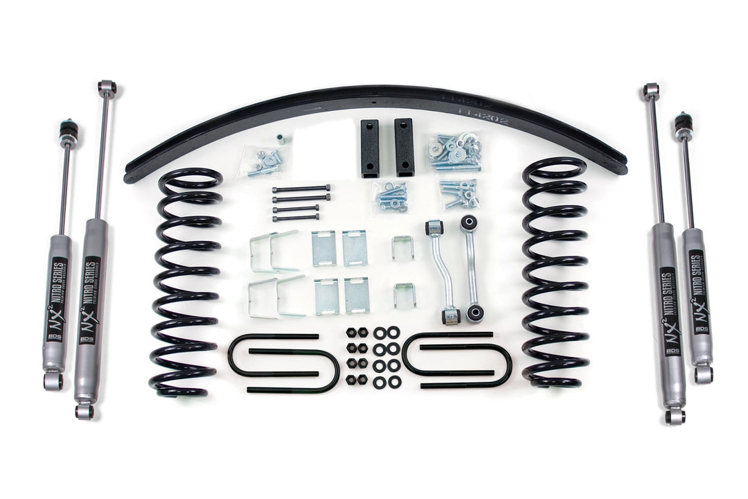 3 Inch Lift Kit Jeep Cherokee XJ 84-01 Chrysler 8.25 Block and Add A Leaf Fox 2.0 Performance BDS430FS