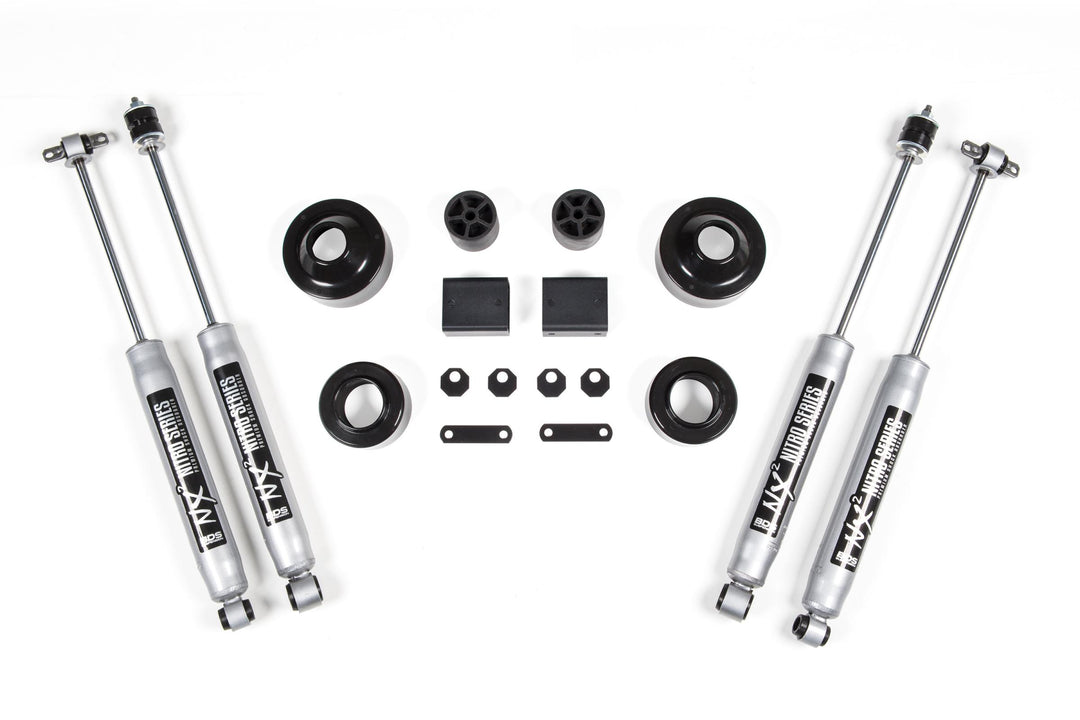 2 Inch Lift Kit Coil Spacer Jeep Wrangler JK 07-18 2/4-Door NX2 Nitro Shocks BDS463H