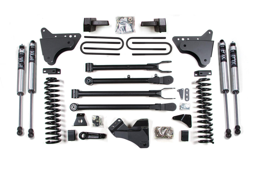 6 Inch Lift Kit w/ 4-Link Ford F250/F350 Super Duty 08-10 4WD Gas Block Without Factory Overload FOX 2.0 Performance BDS564FS