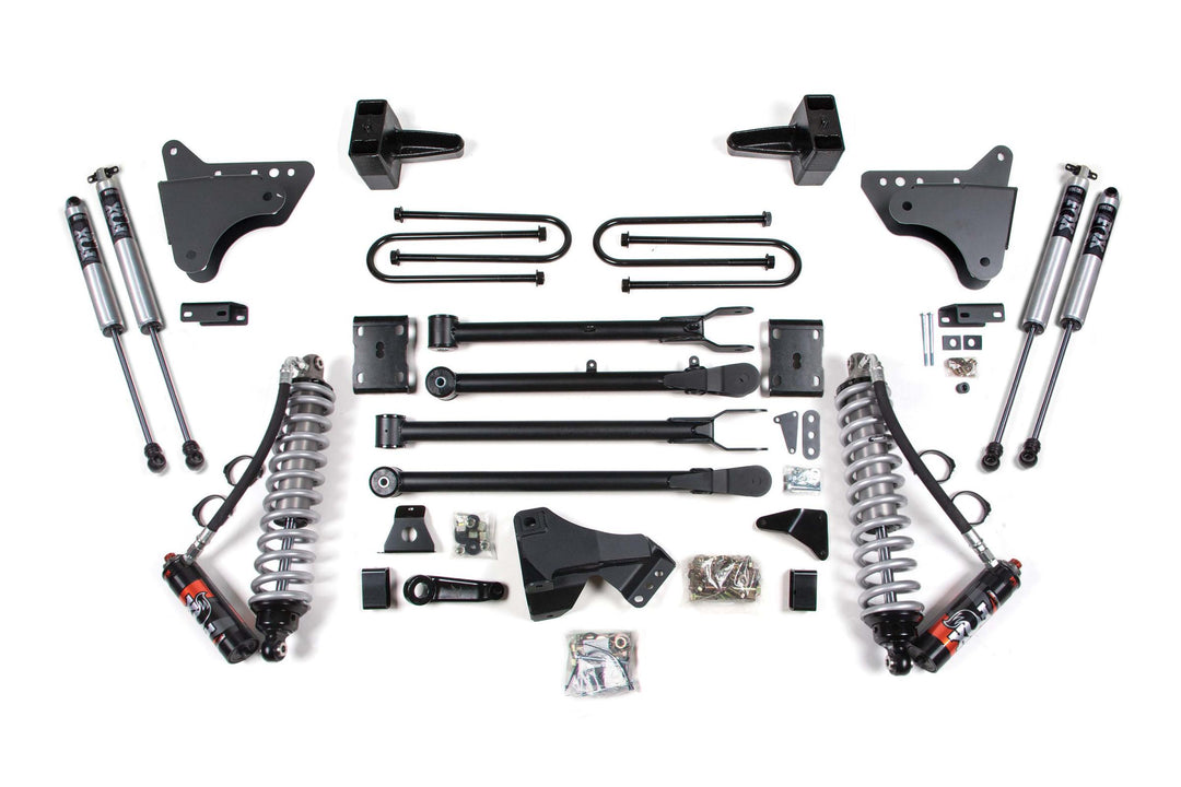 4 Inch Lift Kit w/ 4-Link FOX 2.5 Performance Elite Coil-Over Conversion Ford F250/F350 Super Duty 11-16 4WD Diesel Rear Block Kit BDS590FPE