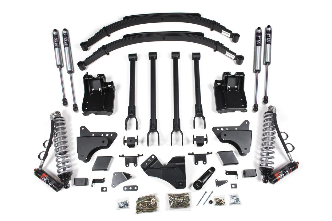 6 Inch Lift Kit w/ 4-Link FOX 2.5 Performance Elite Coil-Over Conversion Ford F250/F350 Super Duty 11-16 4WD Diesel Factory 3 Inch Rear Blocks BDS597FPE